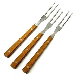 Stainless steel bundle of 3 serving forks, meat forks, grilling forks